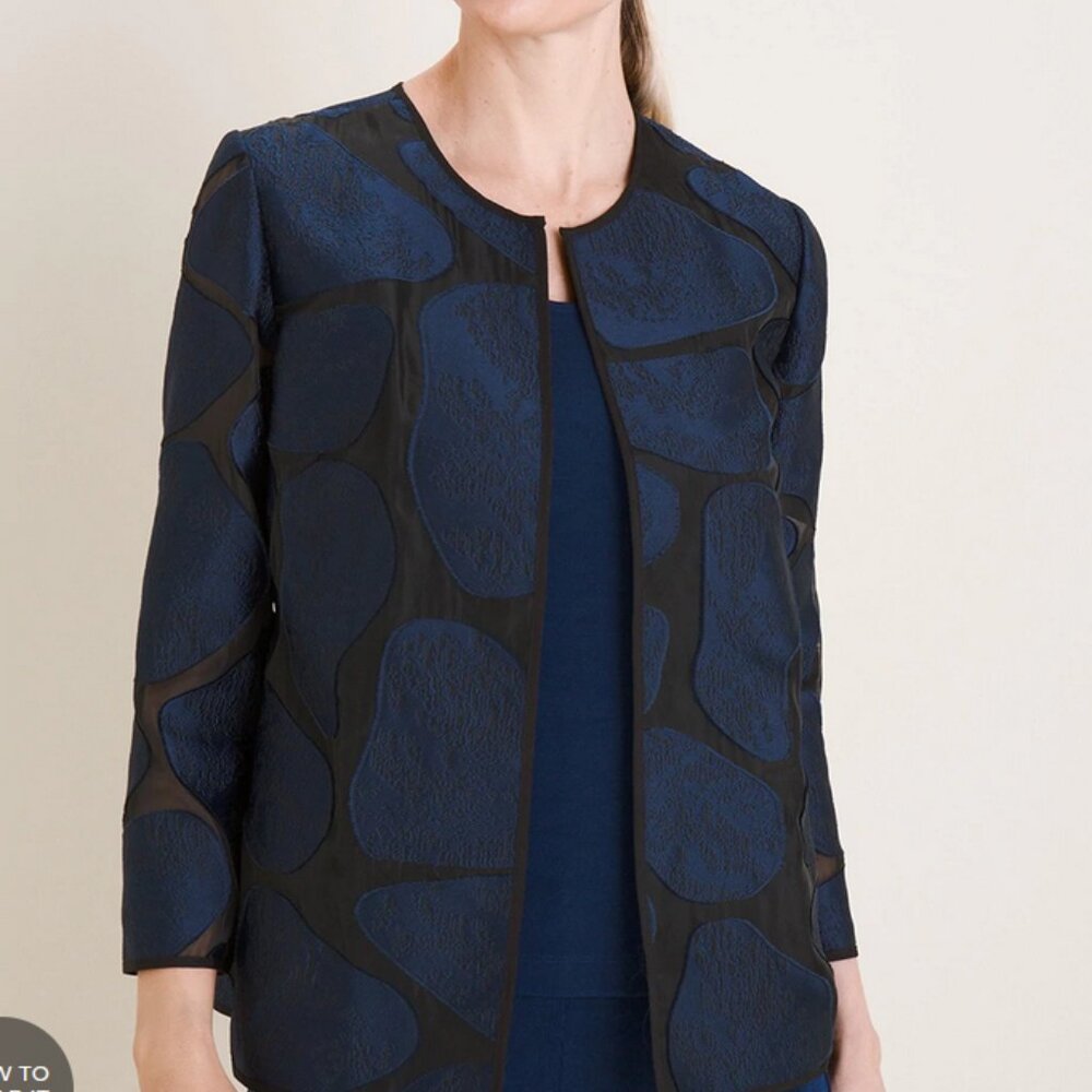 Chico's Giraffe Print Organza Jacquard Jacket
